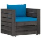vidaXL Set Divani da Giardino con Cuscini 7 pz Legno Impregnato Grigio