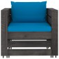 vidaXL Set Divani da Giardino con Cuscini 7 pz Legno Impregnato Grigio