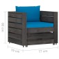vidaXL Set Divani da Giardino con Cuscini 7 pz Legno Impregnato Grigio