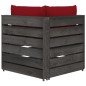 vidaXL Divano da Giardino 3 Posti con Cuscini Legno Impregnato Grigio vidaXL Divano da Giardino 3 Posti con Cuscini Legno Impregnato Grigio