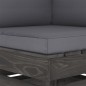 vidaXL Divano da Giardino 2 Posti con Cuscini Legno Impregnato Grigio