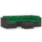 vidaXL Set Salotto da Giardino con Cuscini 7pz Legno Impregnato Grigio vidaXL Set Salotto da Giardino con Cuscini 7pz Legno Impregnato Grigio
