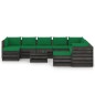 vidaXL Set Salotto Giardino con Cuscini 11 pz Legno Impregnato Grigio