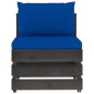 vidaXL Divano da Giardino 3 Posti con Cuscini Legno Impregnato Grigio vidaXL Divano da Giardino 3 Posti con Cuscini Legno Impregnato Grigio