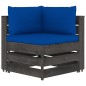 vidaXL Divano da Giardino 3 Posti con Cuscini Legno Impregnato Grigio vidaXL Divano da Giardino 3 Posti con Cuscini Legno Impregnato Grigio