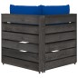 vidaXL Divano da Giardino 3 Posti con Cuscini Legno Impregnato Grigio vidaXL Divano da Giardino 3 Posti con Cuscini Legno Impregnato Grigio