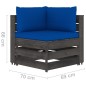 vidaXL Divano da Giardino 3 Posti con Cuscini Legno Impregnato Grigio vidaXL Divano da Giardino 3 Posti con Cuscini Legno Impregnato Grigio