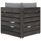 vidaXL Divano da Giardino 2 Posti con Cuscini Legno Impregnato Grigio