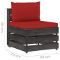 vidaXL Set Salotto Giardino con Cuscini 11 pz Legno Impregnato Grigio vidaXL Set Salotto Giardino con Cuscini 11 pz Legno Impregnato Grigio