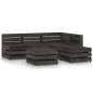 vidaXL Set Salotto da Giardino 6 pz in Legno di Pino Impregnato Grigio vidaXL Set Salotto da Giardino 6 pz in Legno di Pino Impregnato Grigio