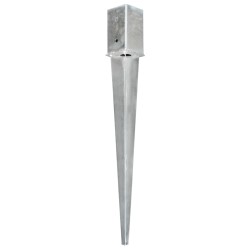 Picchetti di Terra 12 pz Argento 8x8x76 cm in Acciaio Zincato