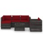 vidaXL Set Salotto da Giardino 6pz con Cuscini Legno Impregnato Grigio
