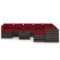vidaXL Set Divani da Giardino con Cuscini 11pz Legno Impregnato Grigio vidaXL Set Divani da Giardino con Cuscini 11pz Legno Impregnato Grigio