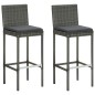 vidaXL Set Bar da Giardino 3 pz con Cuscini Grigio vidaXL Set Bar da Giardino 3 pz con Cuscini Grigio