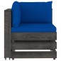 vidaXL Set Salotto da Giardino 6pz con Cuscini Legno Impregnato Grigio