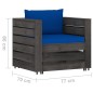 vidaXL Set Salotto da Giardino con Cuscini 7pz Legno Impregnato Grigio vidaXL Set Salotto da Giardino con Cuscini 7pz Legno Impregnato Grigio
