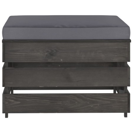 vidaXL Ottomana Modulare con Cuscino Grigio in Legno Impregnato
