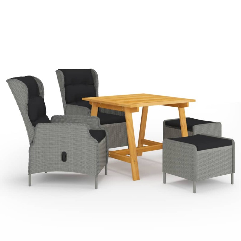 vidaXL Set Mobili da Pranzo per Giardino 5 pz Grigio Chiaro vidaXL Set Mobili da Pranzo per Giardino 5 pz Grigio Chiaro