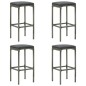 vidaXL Set da Bar da Giardino 5 pz con Cuscini Grigio vidaXL Set da Bar da Giardino 5 pz con Cuscini Grigio