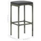 vidaXL Set da Bar da Giardino 5 pz con Cuscini Grigio vidaXL Set da Bar da Giardino 5 pz con Cuscini Grigio