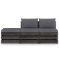 vidaXL Set Salotto da Giardino 3pz con Cuscini Grigio Legno Impregnato vidaXL Set Salotto da Giardino 3pz con Cuscini Grigio Legno Impregnato