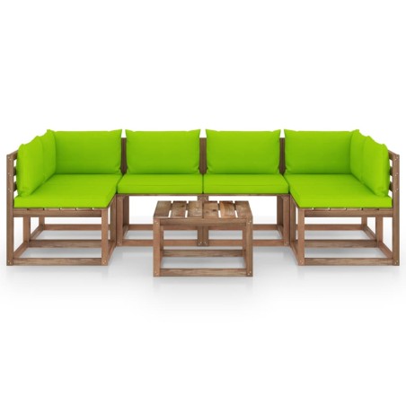 vidaXL Set Salotto Giardino Pallet con Cuscini 7 pz in Pino Impregnato