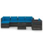 vidaXL Set Salotto da Giardino 7pz con Cuscini Legno Impregnato Grigio