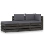 vidaXL Set Salotto da Giardino 3pz con Cuscini Legno Impregnato Grigio vidaXL Set Salotto da Giardino 3pz con Cuscini Legno Impregnato Grigio