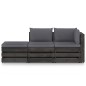 vidaXL Set Salotto da Giardino 3pz con Cuscini Legno Impregnato Grigio vidaXL Set Salotto da Giardino 3pz con Cuscini Legno Impregnato Grigio