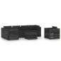 vidaXL Set Divani da Giardino con Cuscini 7 pz Legno Impregnato Grigio vidaXL Set Divani da Giardino con Cuscini 7 pz Legno Impregnato Grigio
