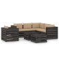 vidaXL Set Salotto da Giardino con Cuscini 8pz Legno Impregnato Grigio vidaXL Set Salotto da Giardino con Cuscini 8pz Legno Impregnato Grigio