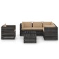 vidaXL Set Salotto da Giardino con Cuscini 8pz Legno Impregnato Grigio vidaXL Set Salotto da Giardino con Cuscini 8pz Legno Impregnato Grigio