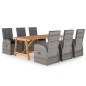 vidaXL Set da Pranzo da Giardino 7 pz Grigio vidaXL Set da Pranzo da Giardino 7 pz Grigio