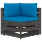 vidaXL Set Salotto da Giardino con Cuscini 8pz Legno Impregnato Grigio