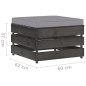 vidaXL Set Salotto da Giardino 3pz con Cuscini Legno Impregnato Grigio