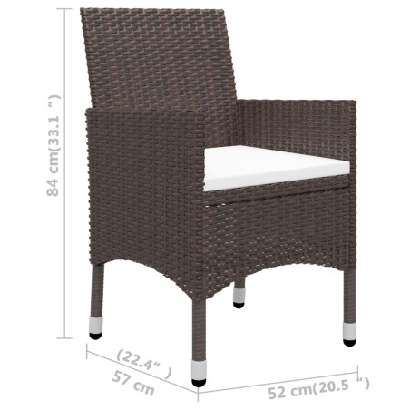 vidaXL Set Mobili da Pranzo per Giardino 5 pz Marrone
