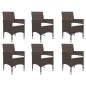 vidaXL Set Mobili da Pranzo per Giardino 7 pz Marrone vidaXL Set Mobili da Pranzo per Giardino 7 pz Marrone