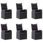 vidaXL Set Mobili da Pranzo per Giardino 7 pz Nero vidaXL Set Mobili da Pranzo per Giardino 7 pz Nero