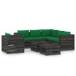 vidaXL Set Salotto da Giardino con Cuscini 8pz Legno Impregnato Grigio vidaXL Set Salotto da Giardino con Cuscini 8pz Legno Impregnato Grigio
