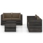 vidaXL Set Salotto da Giardino 6pz con Cuscini Legno Impregnato Grigio vidaXL Set Salotto da Giardino 6pz con Cuscini Legno Impregnato Grigio