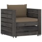 vidaXL Set Salotto da Giardino 6pz con Cuscini Legno Impregnato Grigio vidaXL Set Salotto da Giardino 6pz con Cuscini Legno Impregnato Grigio