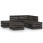 vidaXL Set Salotto da Giardino 6 pz in Legno di Pino Impregnato Grigio vidaXL Set Salotto da Giardino 6 pz in Legno di Pino Impregnato Grigio