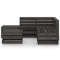 vidaXL Set Salotto da Giardino 6 pz in Legno di Pino Impregnato Grigio vidaXL Set Salotto da Giardino 6 pz in Legno di Pino Impregnato Grigio