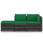vidaXL Set Salotto da Giardino 3pz con Cuscini Legno Impregnato Grigio