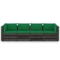 vidaXL Divano da Giardino 4 Posti con Cuscini Legno Impregnato Grigio vidaXL Divano da Giardino 4 Posti con Cuscini Legno Impregnato Grigio