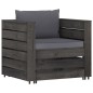 vidaXL Set Salotto da Giardino 6pz con Cuscini Legno Impregnato Grigio