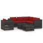 vidaXL Set Salotto da Giardino con Cuscini 8pz Legno Impregnato Grigio