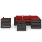 vidaXL Set Salotto da Giardino con Cuscini 8pz Legno Impregnato Grigio