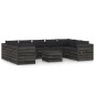 vidaXL Set Salotto Giardino con Cuscini 10 pz Legno Impregnato Grigio vidaXL Set Salotto Giardino con Cuscini 10 pz Legno Impregnato Grigio