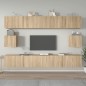 Set di Mobili Porta TV 6 pz Rovere Sonoma in Legno Multistrato Set di Mobili Porta TV 6 pz Rovere Sonoma in Legno Multistrato
